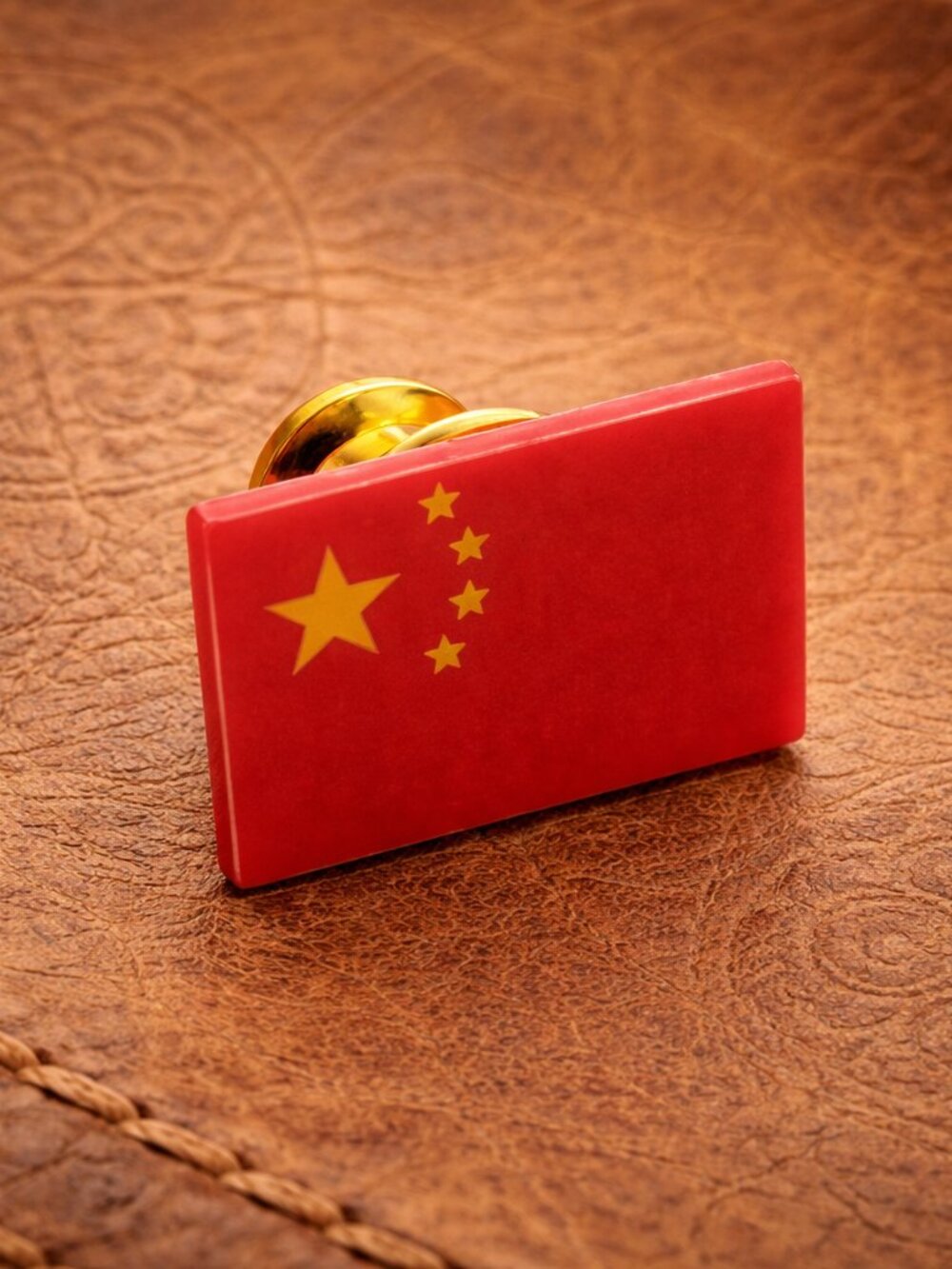 People's Republic of China National Country Flag Vintage Chinese Lapel Pin Badge